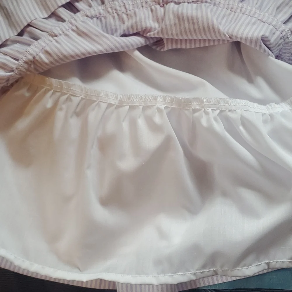 NWT MARIA CASERO GIRLS LAVENDER STRIPED DROP WAIST DRESS - Picture 5 of 8